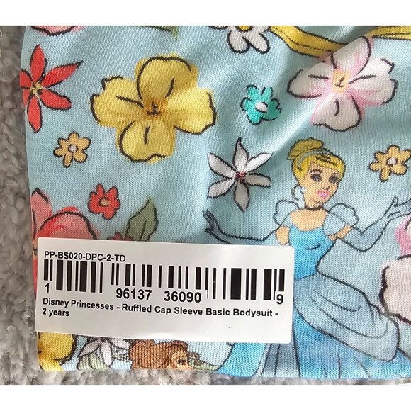 NWT Posh Peanut Disney Princess Ruffled Cap Sleeve Basic Bodysuit size 2T - Picture 5 of 6